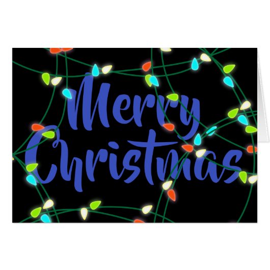 Personalized Christmas Lights Merry Christmas Cards (Front Horizontal)