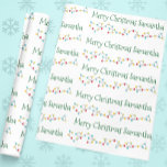 Personalized Christmas Lights Name Custom Wrapping Paper<br><div class="desc">This design was created through digital art. It may be personalized by clicking the customize button and changing the color, adding a name, initials or your favorite words. Contact me at colorflowcreations@gmail.com if you with to have this design on another product. Purchase my original abstract acrylic painting for sale at...</div>