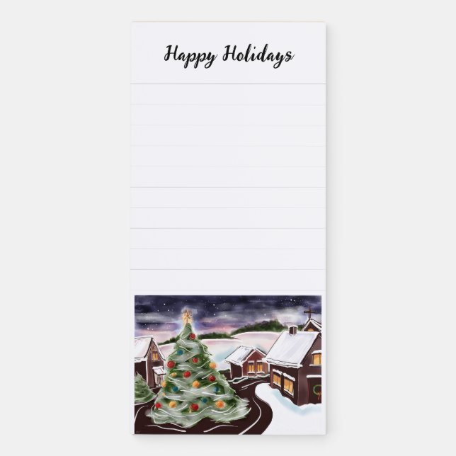 Personalized Christmas Magnetic Notepad for Fridge (Front)