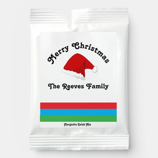 Personalized Christmas Margarita Drink Mix (Front)