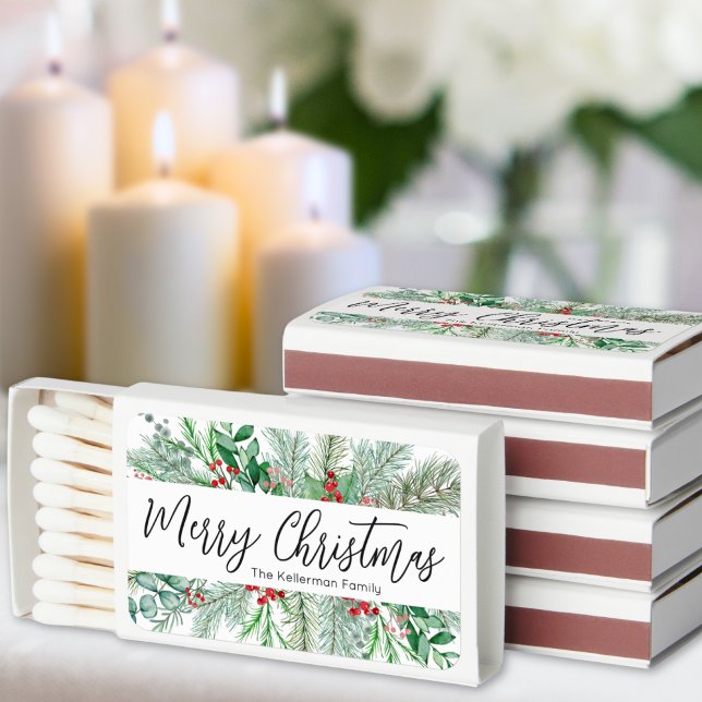 Personalized Christmas  Matchboxes (Merry Christmas Matchboxes)