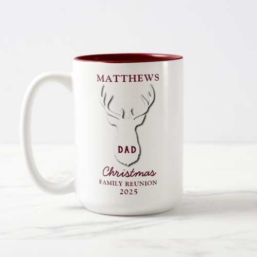 Personalized Christmas Matching Family Reunion Dad Two_Tone Coffee Mug