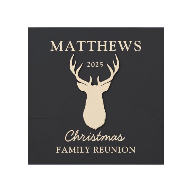 Personalized Christmas Matching Family Reunion Wood Wall Art (Front)