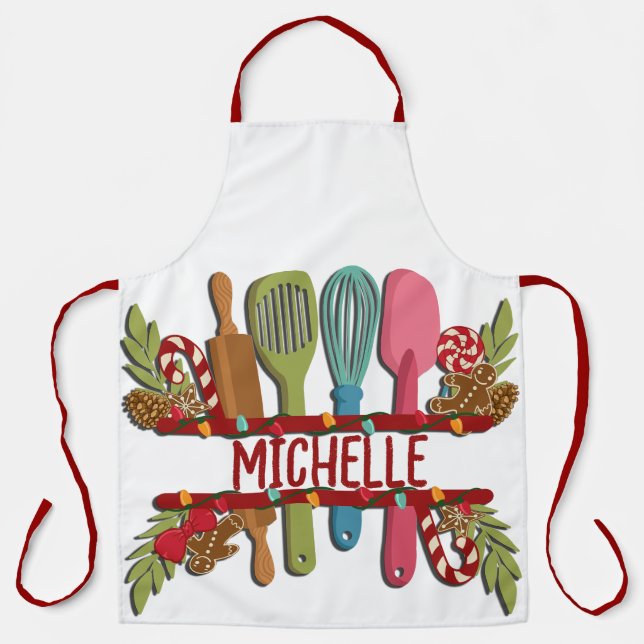 Personalized Christmas Monogram Apron (Front)