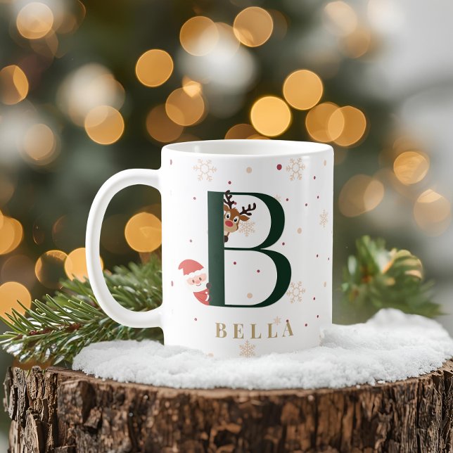 Personalized Christmas Monogram B Mug (Creator Uploaded)