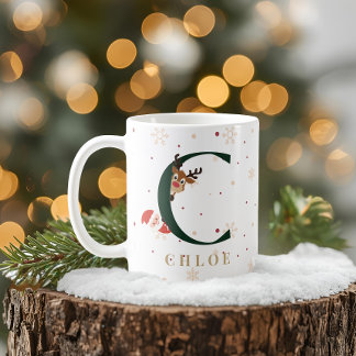 Personalized Christmas Monogram C Mug