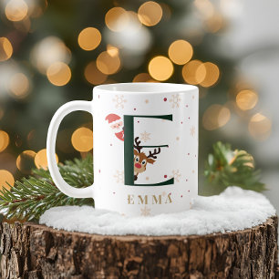 Personalized Christmas Monogram E Mug