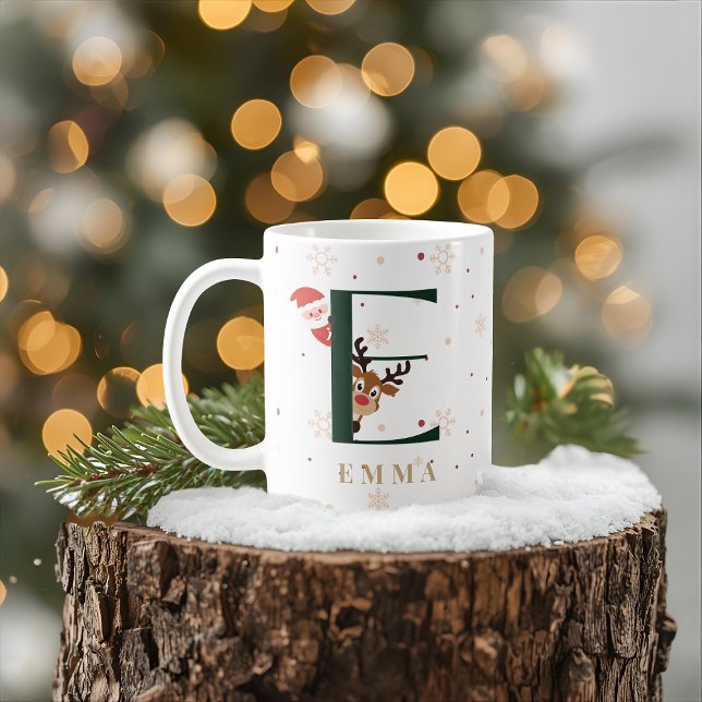 Personalized Christmas Monogram E Mug (Creator Uploaded)