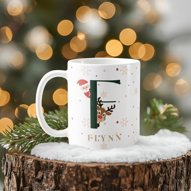 Personalized Christmas Monogram F Mug (Creator Uploaded)