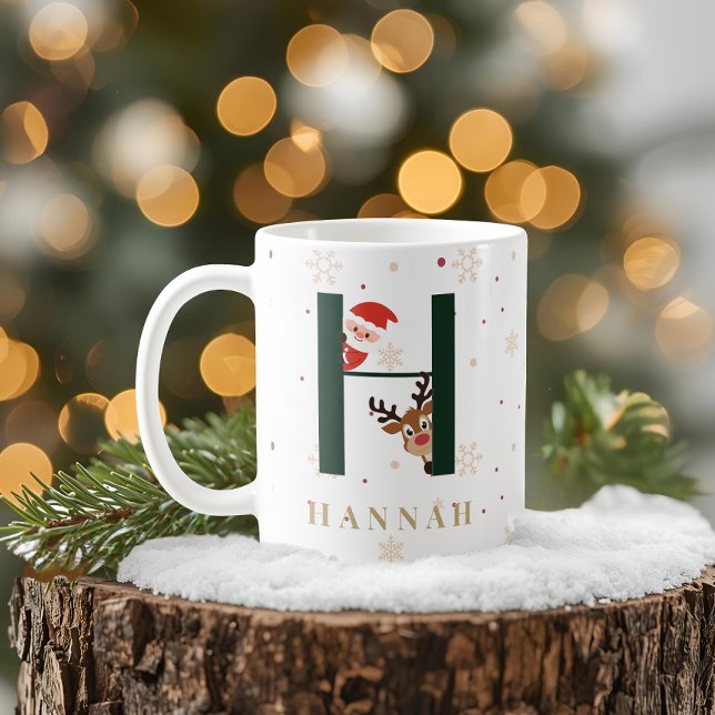 Personalized Christmas Monogram H Mug (Creator Uploaded)