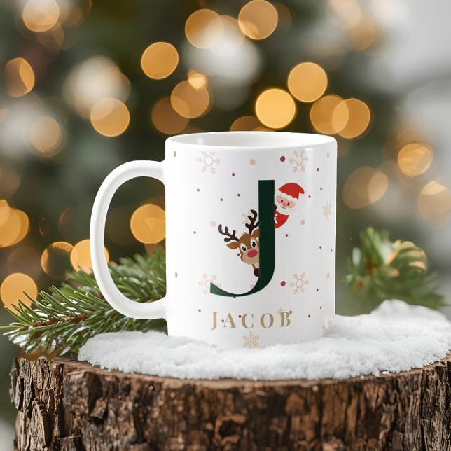 Personalized Christmas Monogram J Mug (Creator Uploaded)