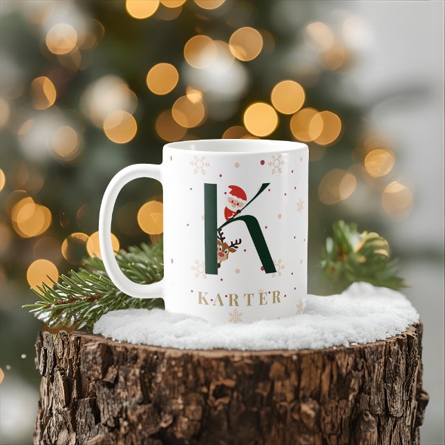 Personalized Christmas Monogram K Mug (Creator Uploaded)