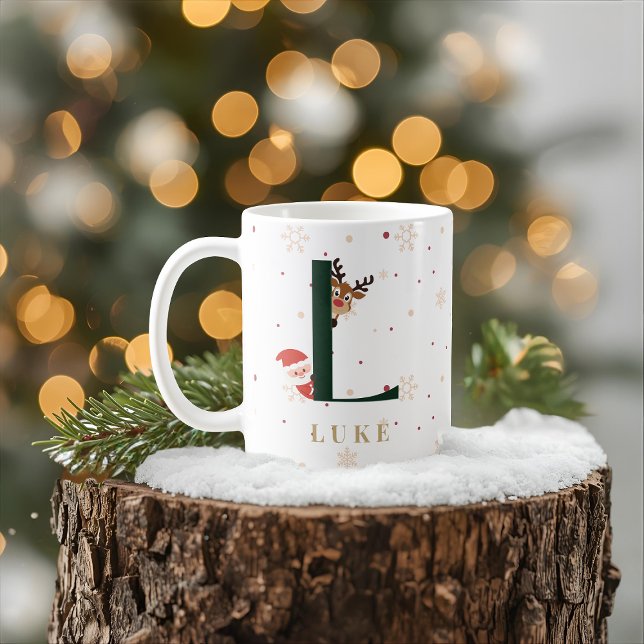 Personalized Christmas Monogram L Mug (Creator Uploaded)