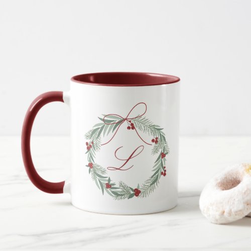 Personalized Christmas Monogram Mug