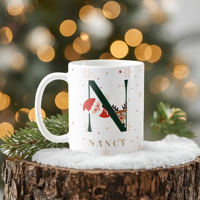 Personalized Christmas Monogram N Mug (Creator Uploaded)