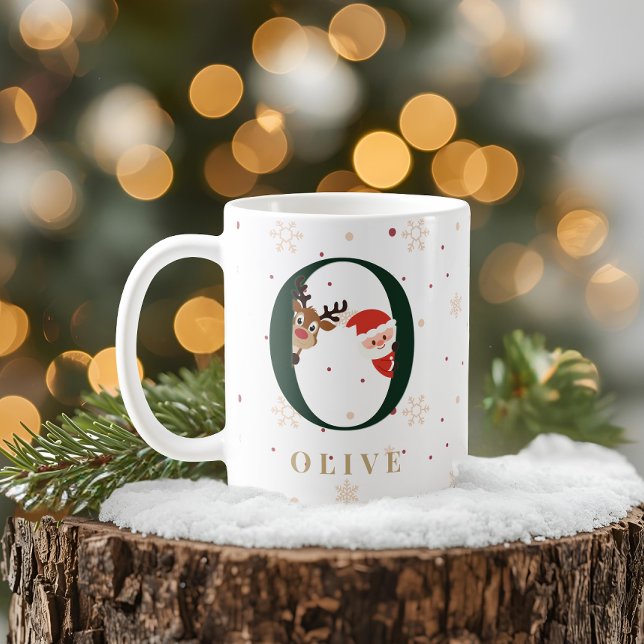 Personalized Christmas Monogram O Mug (Creator Uploaded)