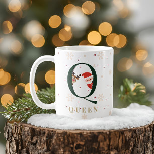 Personalized Christmas Monogram Q Mug