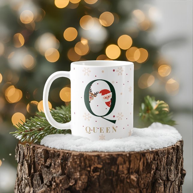 Personalized Christmas Monogram Q Mug (Creator Uploaded)