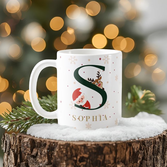 Personalized Christmas Monogram S Mug (Creator Uploaded)