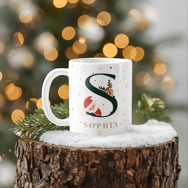 Personalized Christmas Monogram S Mug (Creator Uploaded)