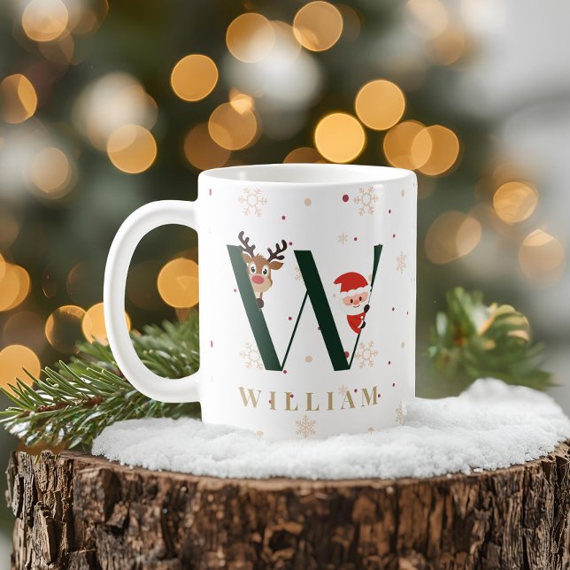 Personalized Christmas Monogram W Mug (Creator Uploaded)