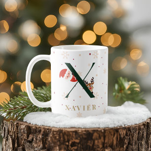 Personalized Christmas Monogram X Mug