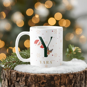 Personalized Christmas Monogram Y Mug