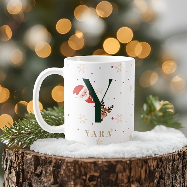 Personalized Christmas Monogram Y Mug (Creator Uploaded)