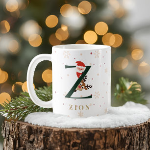 Personalized Christmas Monogram Z Mug