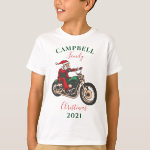 Personalized Christmas Motorbiker Family Matching T-Shirt