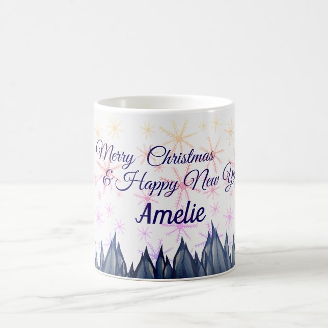 Personalized Christmas Mug Snowflakes (Center)