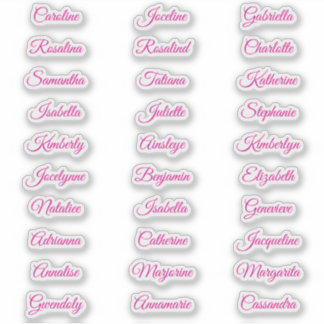 Personalized Christmas Name Calligraphy Sheet Sticker