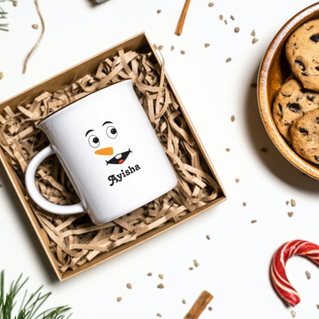 Personalized Christmas name mug,snowman face Coffe Coffee Mug (Creator Uploaded)