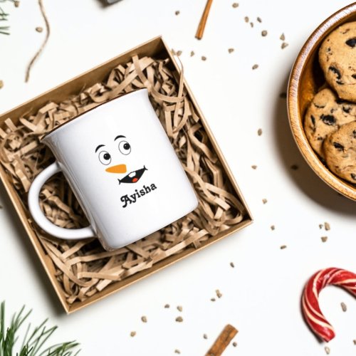 Personalized Christmas name mugsnowman face Coffe Coffee Mug