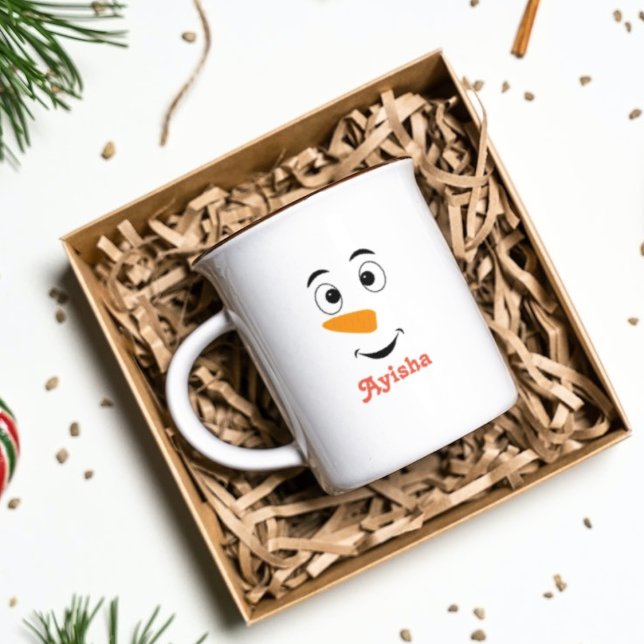 Personalized Christmas name mug,snowman face Coffe Coffee Mug (Creator Uploaded)