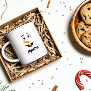 Personalized Christmas name mug,snowman face Coffe Coffee Mug