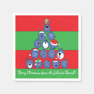 Personalized Christmas Napkins "Berry Christmas"