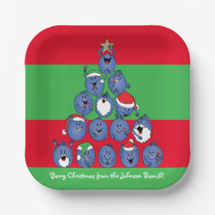 Personalized Christmas Napkins "Berry Christmas" Paper Plates