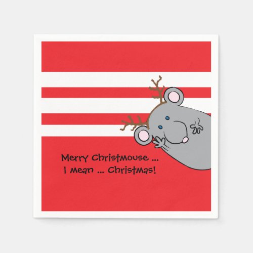 Personalized Christmas Napkins Merry Christmouse