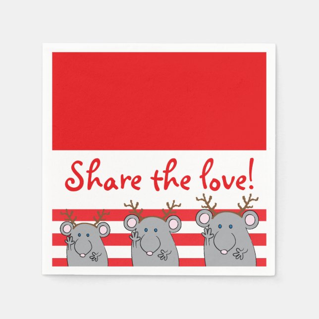Personalized Christmas Napkins "Share the Love" (Front)