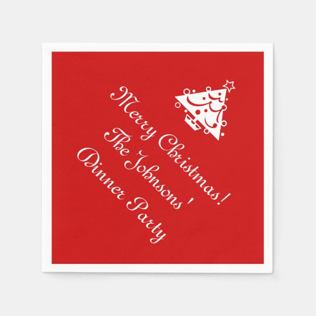 Personalized Christmas napkins with xmas tree (Front)