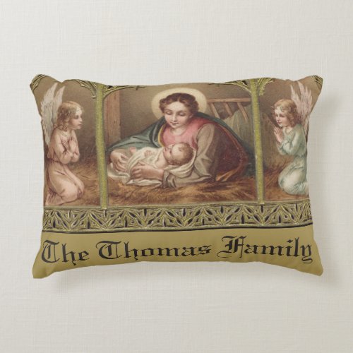 Personalized Christmas Nativity Baby Jesus Decorative Pillow