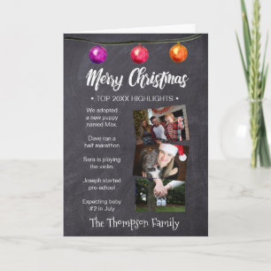 Personalized Christmas Newsletter, photos, kid art Holiday Card