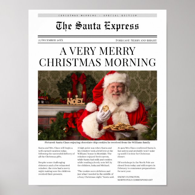 Personalized Christmas Newspaper Poster (Front)