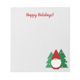 Personalized Christmas notepad for cute gnome