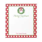 Personalized Christmas Notepad | Holiday Wreath