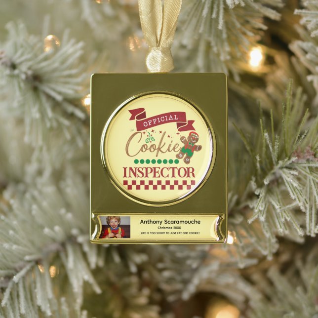 Personalized Christmas Ornament - Cookie Inspector (Tree)