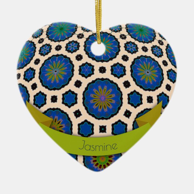 Personalized Christmas ornament modern colorful  (Front)