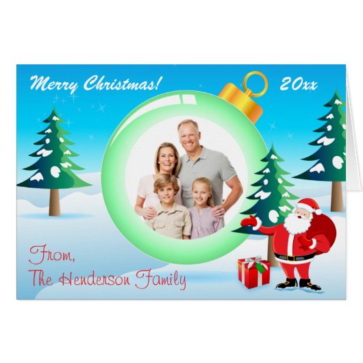 Personalized Christmas Ornament Photo Card 2 (Front Horizontal)
