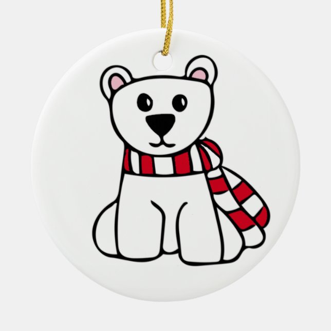 Personalized Christmas Ornament - Polar Bear (Front)